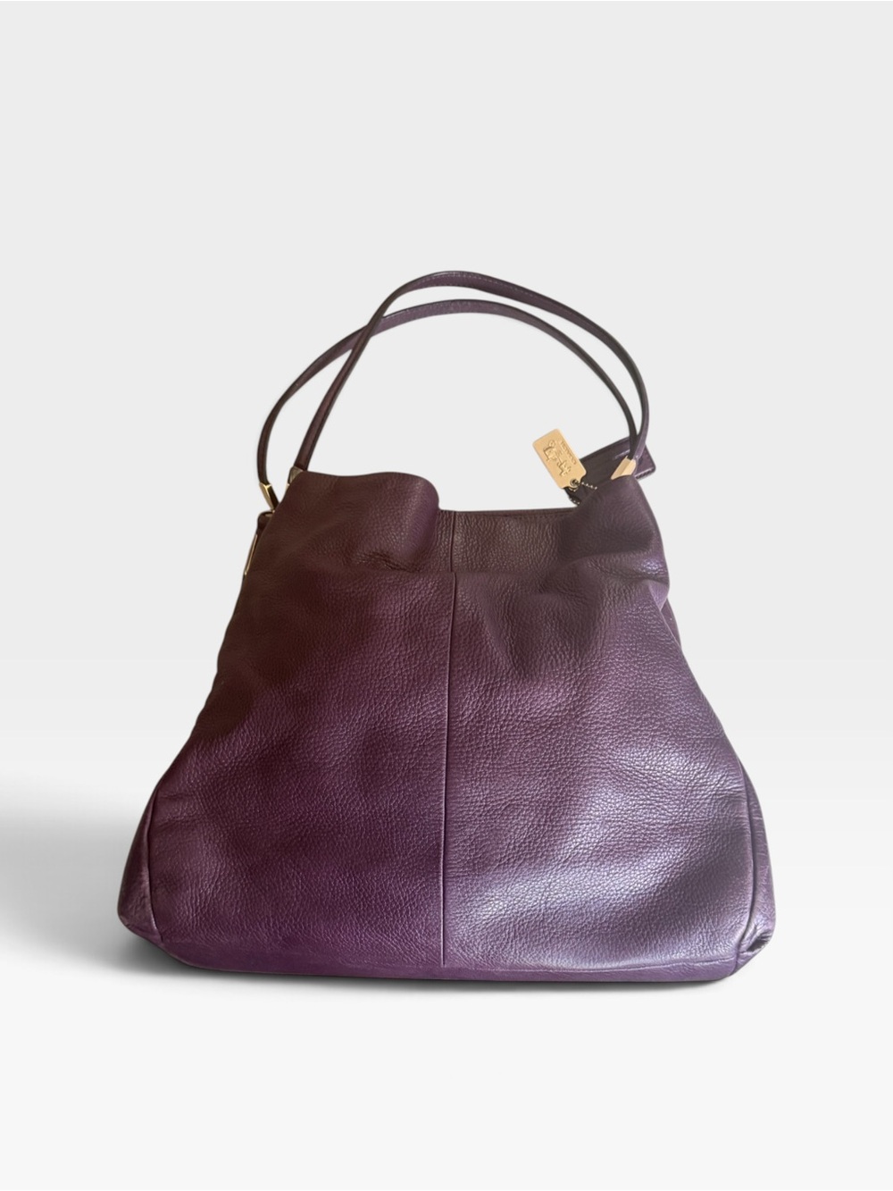 Coach Madison Phoebe Leather Shoulder Bag - Plum